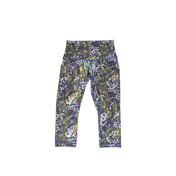 Lululemon Wunder Under Crop II Full-On Luxtreme Roll Down Floral Sport White 8 - Picture 1 of 4